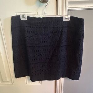 Elegant Navy Eyelet Skirt